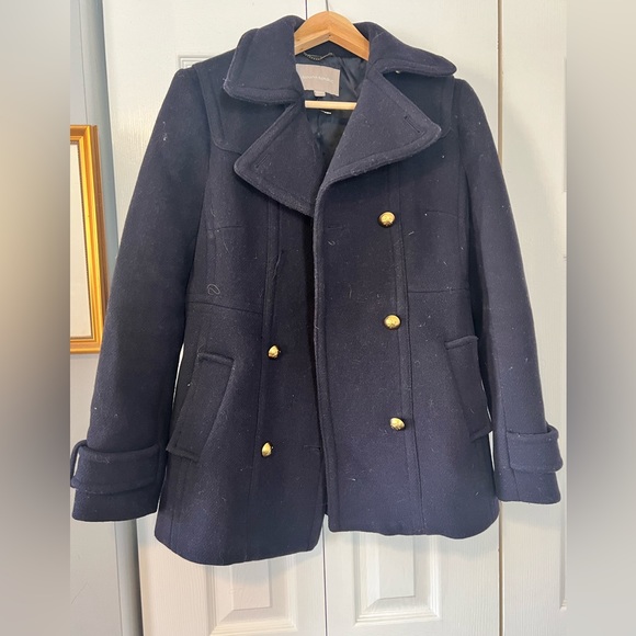 Navy blue double breasted Banana Republic Wool blend pea coat. - Picture 1 of 3